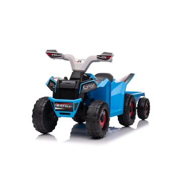 Beast Elfyrhjuling till barn med släpvagn 6V blå
